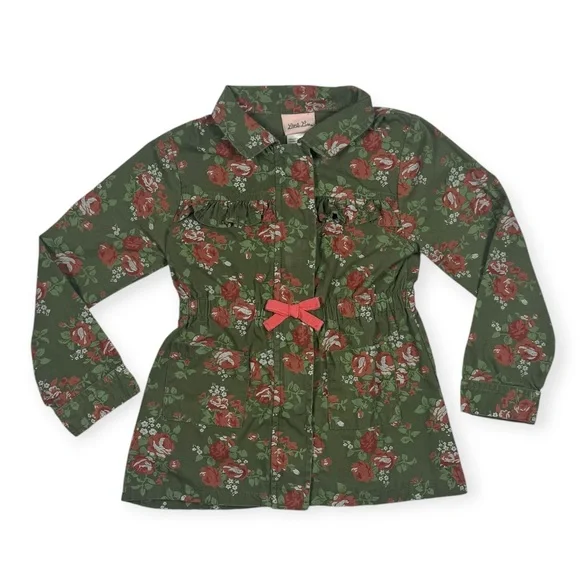 Little Lass Floral Jacket Green - Picture 1 of 6